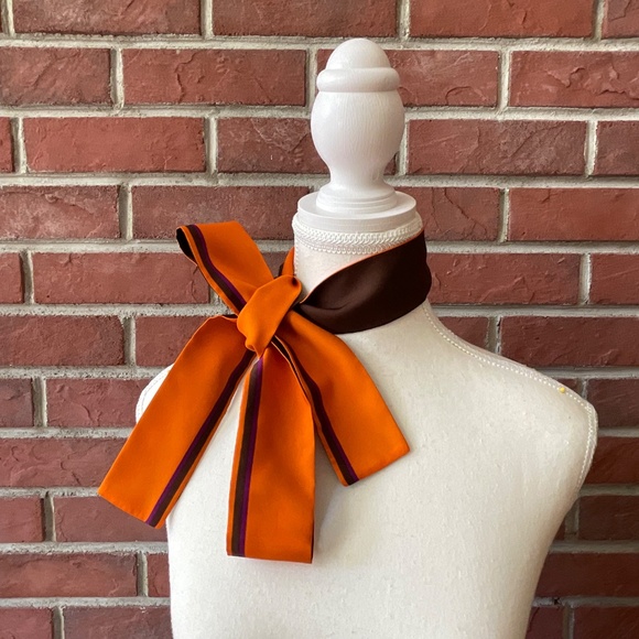 Foulard Skinny Silk Scarf Bandana Hair Tie Wrist Bag Wrap 54”x2” NEW - Picture 2 of 11